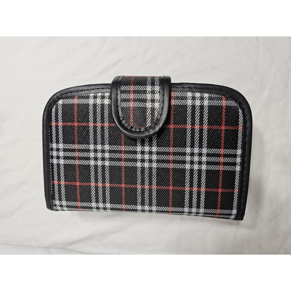 Plaid Pill Holder 14-Day Travel Case Medication Supplement Pill‎ Box Red Black